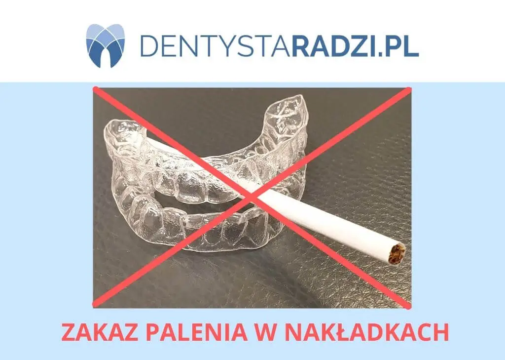 dwie nakladki ortodontyczne i papieros wlozony miedzy nie